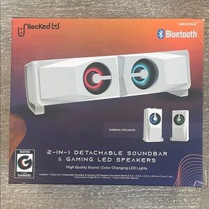 2-1 detachable soundbar and gaming LED speakers